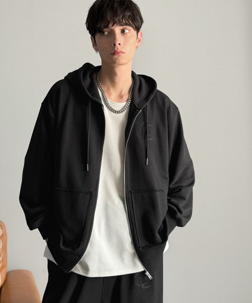 【Classical Origin】Appliqu Detail Full-Zip Hoodie／アップリケデザインフルジップパーカー co1150045