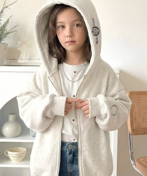 【キッズ】親子リンクコーデ可能◎ゆるっとダボっと可愛い♪裏起毛クロップドワイドパーカー ck1260610