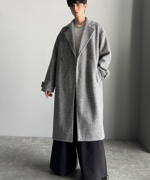 【Classical Origin】「余裕を魅せる。」フェイクウールロングチェスターコート／Fake Wool Long Chester Coat ao1010465