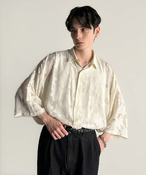 Sheer Jacquard Dolman Sleeve Shirt／フラワー柄シアージャカードドルマンシャツ co1150008
