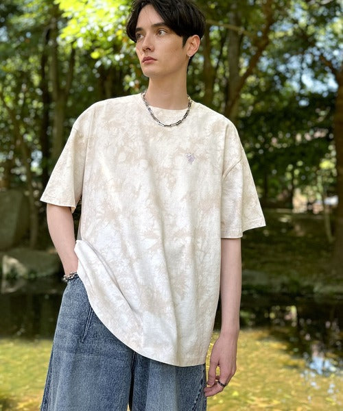 「視線を独り占め。」タイダイ染め刺繍入りオーバーサイズTシャツ／Tie-Dye Embroidered Oversize T-Shirt co1150031