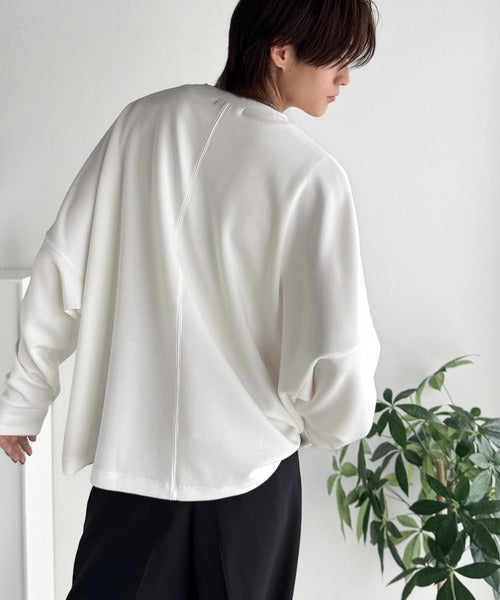 【Classical Origin】「大人シンプル。」ドルマンスリーブダンボール素材ビックTEE（長袖）／Dolman Cardboard Big Tee ao1260455