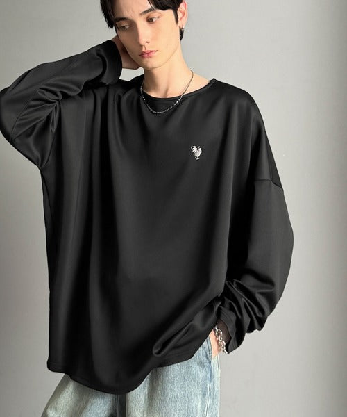 【Classical Origin】「洗練モードな一枚」。Double-Knit Fabric Thumb Hole Dolman T-Shirt／ダンボール素材サムホール付きドルマンTシャツ（長袖） co1010031