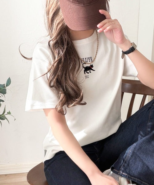 可愛いだけとは言わせない！刺繍コンパクトフライスTシャツアニマルシリーズ（半袖） ce1050360