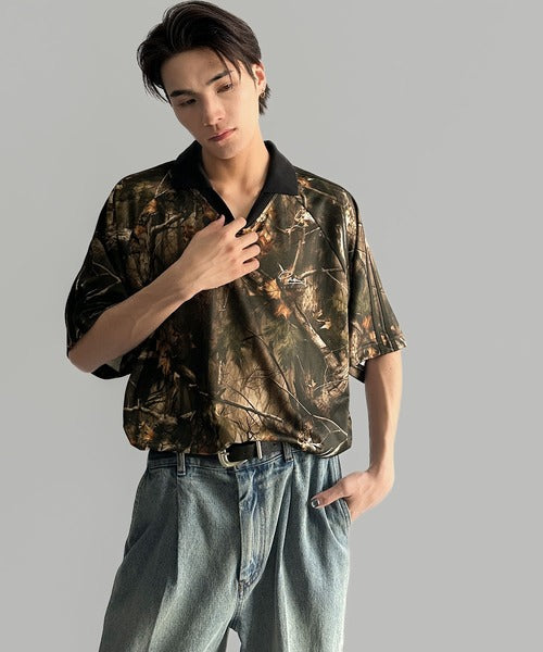 《JaVaジャバコラボ》ラインストーン使い総柄ゲーム半袖Tシャツ jo1150023