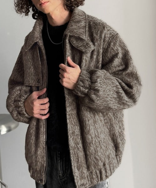 シャギーファー素材2way襟デザインブルゾン／Shaggy Fur 2-Way Collar Design Blouson co1150082