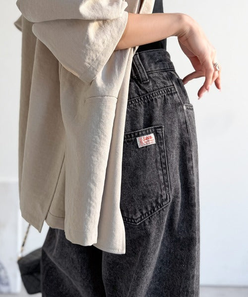 《JaVa ジャバコラボ》快適さとおしゃれの両立！バルーンデニムパンツ jv1070187