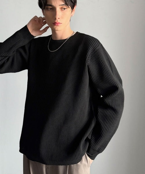 【Classical Origin】「ベーシックの必需品。」サーマルクルーネックニット/Thermal Crew Neck Knit ao1260480