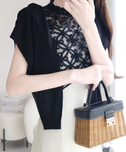 【mily bilet】華やか花モチーフが大人可愛い シアーレースノースリーブワンピース mi1139065