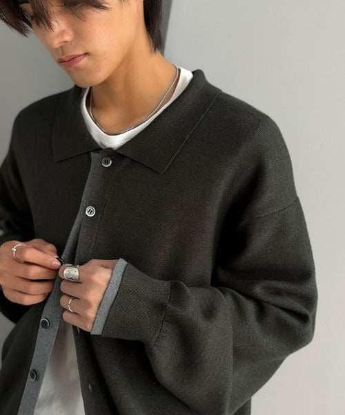 きちんと感に、差し色の遊び心を。ミラノリブ配色ニットシャツ / MILANO RIB COLOR BLOCK KNIT SHIRT co1020004
