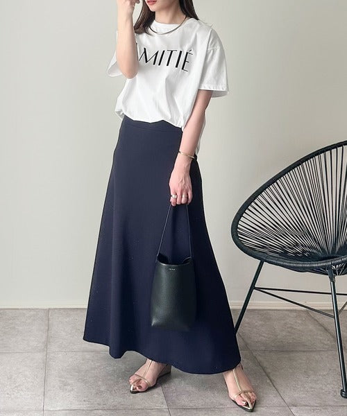 ワンランク上の大人シンプルベーシック。シルケット加工フロッキープリントTシャツ（半袖） ce1020202