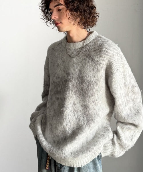 【Classical Origin】「まるで毛布。」モヘアライクシャギー素材クルーネックセーター／Mohair-Like Shaggy Knit Crew Neck Sweater co0780002