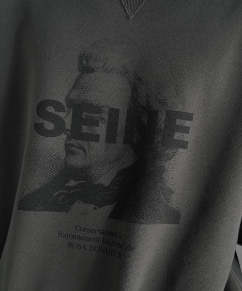 【Classical Origin】肖像画裏起毛スウェット／Face Art Fleece Sweatshirt ao1330042
