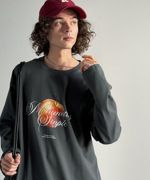 《JaVaジャバコラボ》綿100% フレッシュに、スタイリッシュに。アップルメッセージTシャツ（長袖） jo1150069