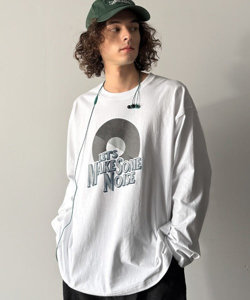 《JaVaジャバコラボ》「前後抜かりなし。」綿100%レコード盤レトロツアーロゴTシャツ（長袖） jo1150065