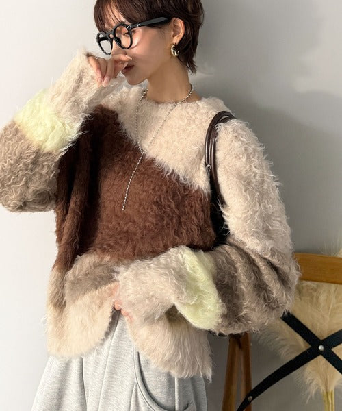 ゆるめのシルエットとニュアンス感が今っぽい。ふんわり♪ウェーブ柄ニット（長袖） ce1330049