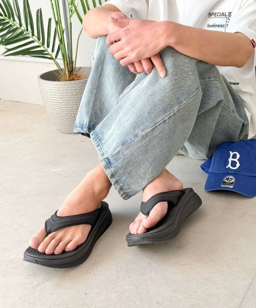 《JaVaジャバコラボ》歩くたび足が喜ぶ！ふわっと沈んで、やさしく弾む。包み込まれるご褒美サンダル。柔らかクッション+4cm厚底リカバリーサンダル jv1417004
