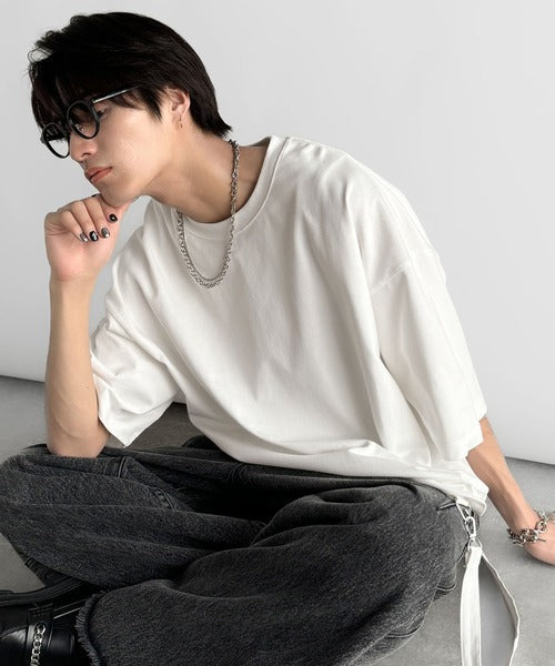 Belt Design Transformable Cropped T-Shirt／脱着式ベルトデザインショート丈Tシャツ co1150015