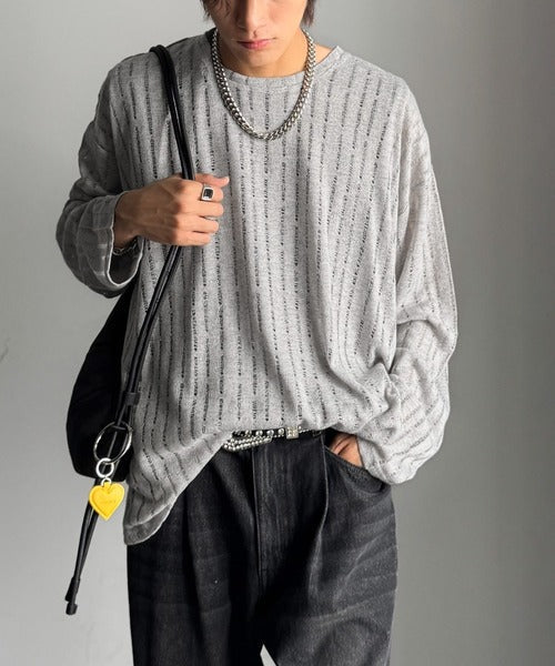 【Classical Origin】「シンプルに魅せる。」グランジモードリラックスシアープルオーバー（長袖）/Grunge Mode Relaxed Pullover co1010027