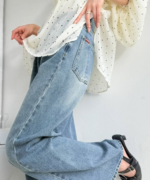 《JaVa ジャバコラボ》程よい大人のワイド。こなれ感を纏う  ダブルバックポケットワイドデニム jv1410013