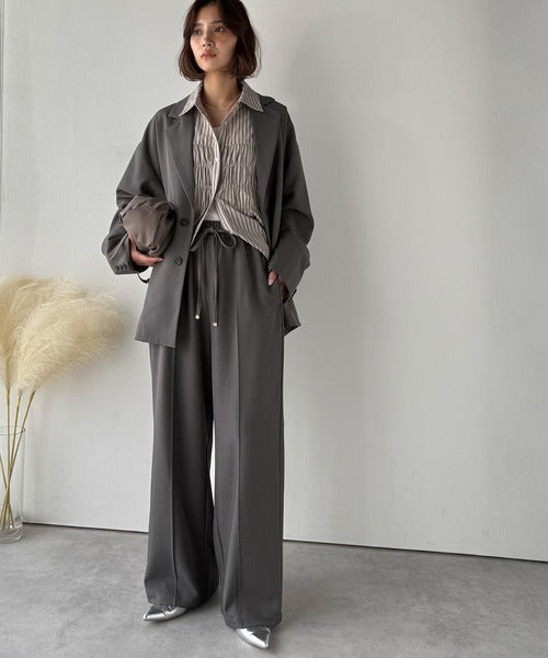 快適さと上品さを兼ね備えた、欲張りパンツ。センターパイピングイージーパンツ【セットアップ可】 ce1240109