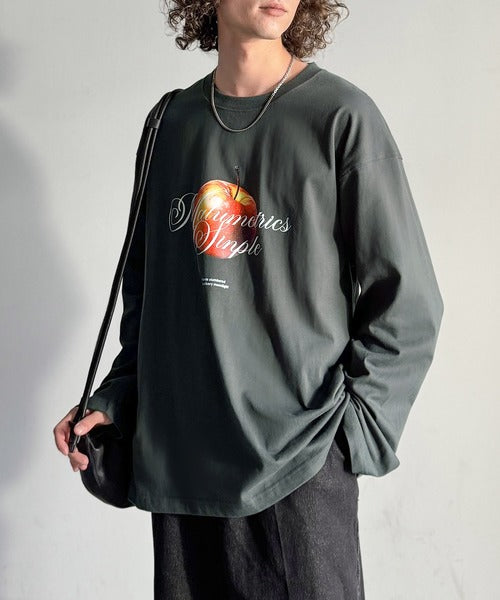 《JaVaジャバコラボ》綿100% フレッシュに、スタイリッシュに。アップルメッセージTシャツ（長袖） jo1150069