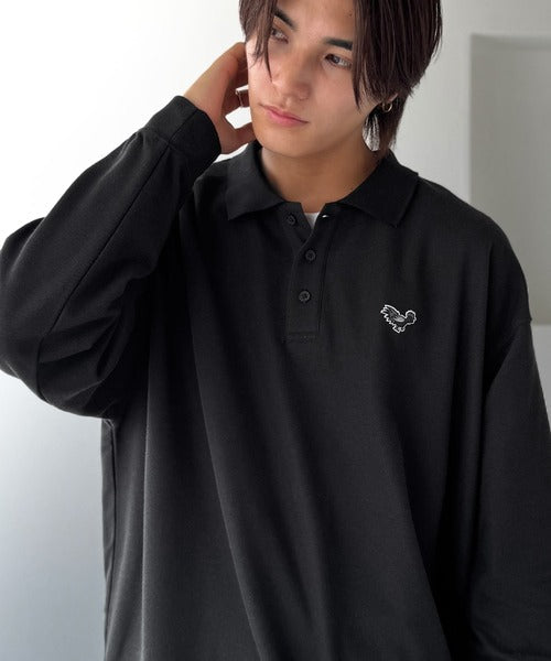 【Classical Origin】「上質な日常。」胸刺繍入り鹿の子ポロシャツ（長袖）／Embroidery Basic Polo Shirt co1150052