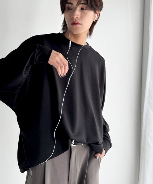 【Classical Origin】「大人シンプル。」ドルマンスリーブダンボール素材ビックTEE（長袖）／Dolman Cardboard Big Tee ao1260455