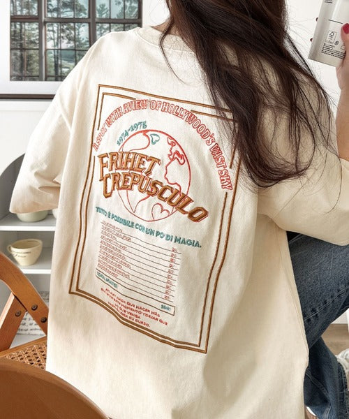 《JaVaジャバコラボ》背中で語る。綿100％バックグラフィック刺繍Tシャツ（半袖） jv1050357