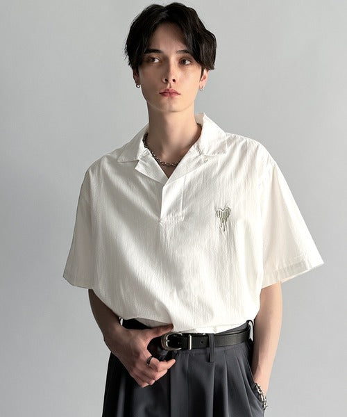 Cotton100%  Ripstop Open Collar Pullover Shirt／コットン100％リップストップ素材オープンカラープルオーバーシャツ co1150012