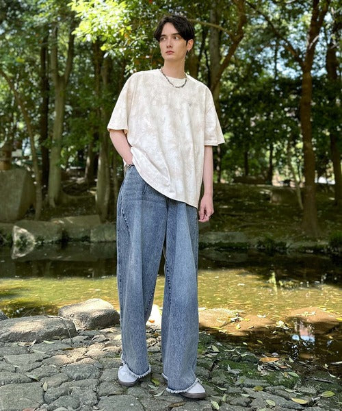 「視線を独り占め。」タイダイ染め刺繍入りオーバーサイズTシャツ／Tie-Dye Embroidered Oversize T-Shirt co1150031