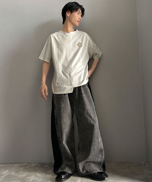 《JaVaジャバコラボ》綿100％!こだわり満載の自信アイテム☆切替BODYロゴTシャツ（半袖） jv1330014