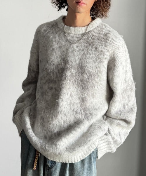 【Classical Origin】「まるで毛布。」モヘアライクシャギー素材クルーネックセーター／Mohair-Like Shaggy Knit Crew Neck Sweater co0780002