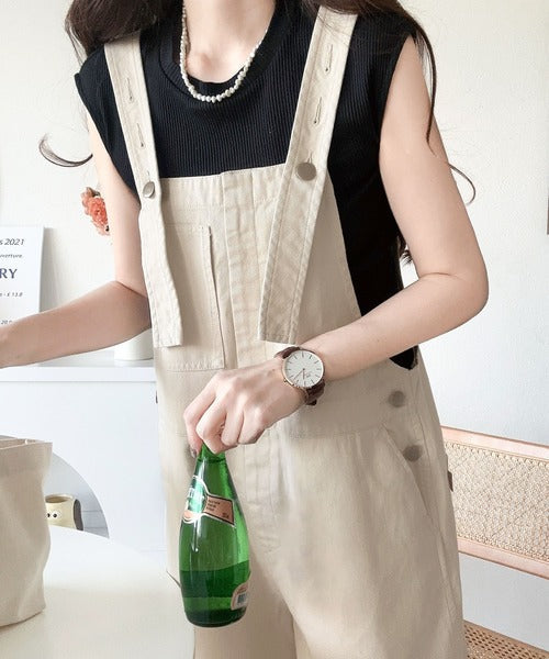 《Javaジャバコラボ》大人の魅力惹き出すデニム。綿100％フロントデザインサロペット jv1020144