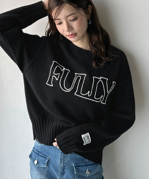 【mily bilet】ハンドステッチ風ロゴが魅力のこなれ感漂うニット mi1329048