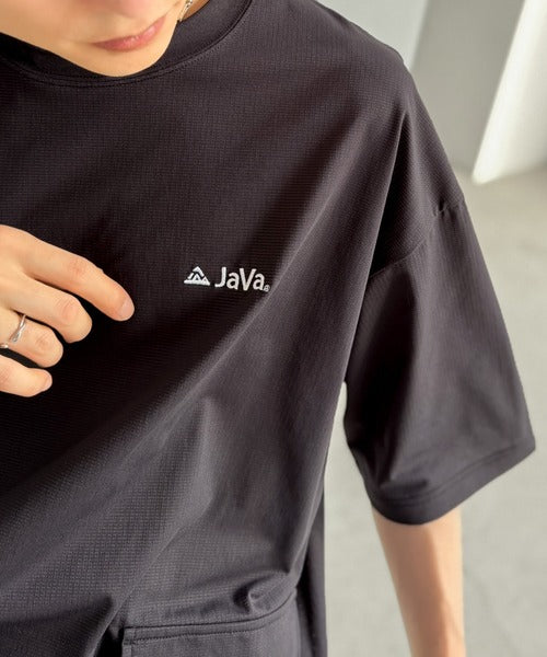 《JaVaジャバコラボ》【接触冷感・吸水速乾機能付き】便利なBIGポケット＆裾ドローコード付き！高機能マイクロメッシュTシャツ jo1150091