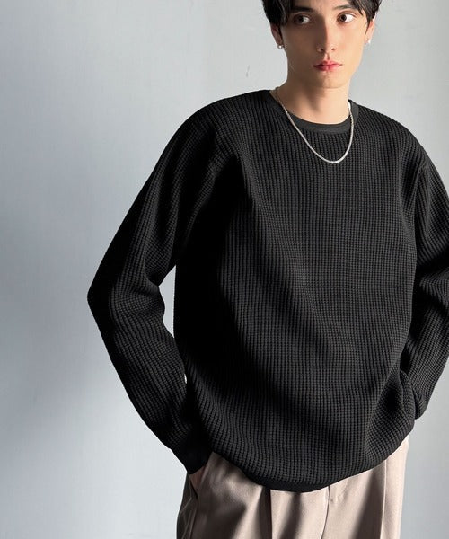 【Classical Origin】「ベーシックの必需品。」サーマルクルーネックニット/Thermal Crew Neck Knit ao1260480