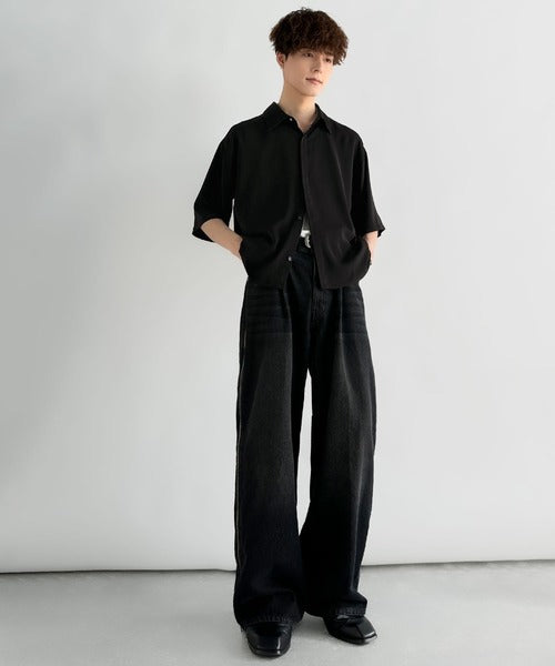 Cropper Box Style Hidden Placket Shirt ／比翼デザインショート丈シャツ co1010005
