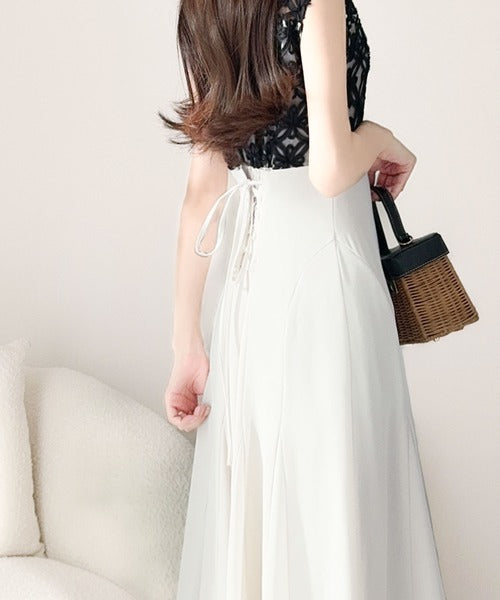 【mily bilet】華やか花モチーフが大人可愛い シアーレースノースリーブワンピース mi1139065
