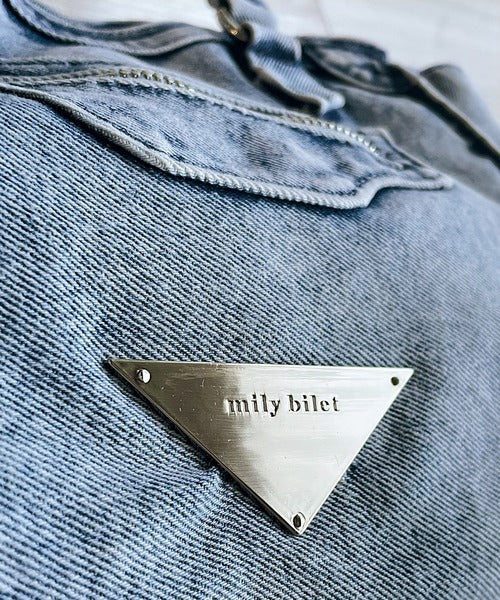 【mily bilet】ワンランク上のカジュアルスタイルに。ヴィンテージウォッシュデニムバッグ mi1159054