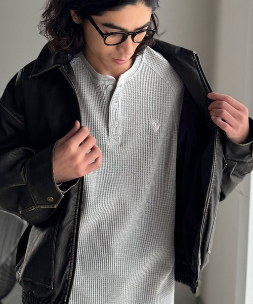 【Classical Origin】「ヘビーウェイト一択。」綿100％ワッフル素材ラグランビッグTシャツ／Cotton 100% Waffle Raglan Big T-Shirt co0780015