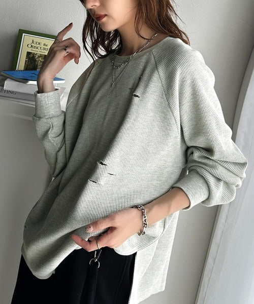 《Javaジャバコラボ》今シーズン大注目！バックJavaネーム付きダメージワッフルロンT jv1010337
