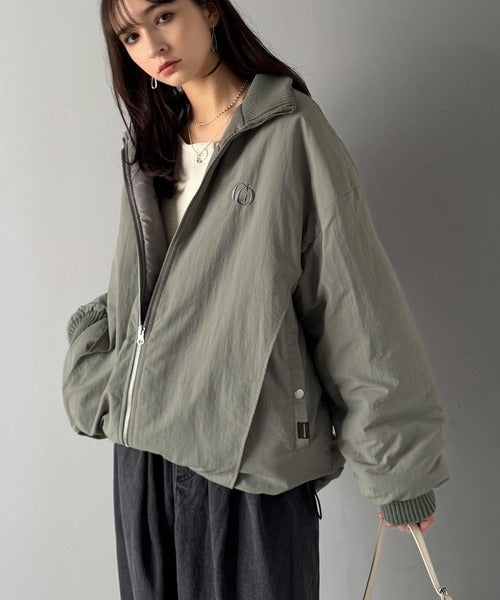 【Classical Origin】「防寒高機能。」リブハイネック中綿入りモンスターオーバージャケット／Ribbed High-Neck Padded Monster Oversized Jacket co1010036