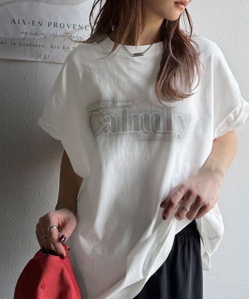 1枚で着映える。平和グラフィックスプレー風ロゴ半袖Tシャツ(オーバーサイズ） ce1050270