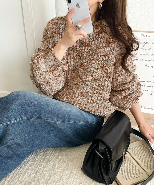 はじける彩りに、一目惚れ。カラフルネップヤーンニット（長袖） ce1260501