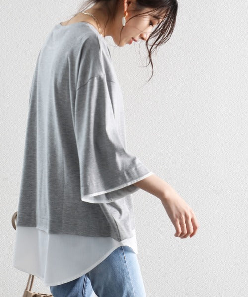 《JaVaジャバ コラボ》実は、フェイクなんです！フェイクレイヤードTee（半袖） elft002