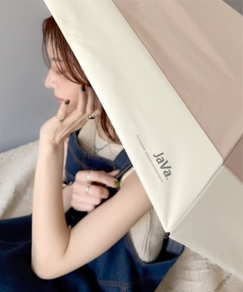 《JaVaジャバコラボ》毎日のお出かけをもっと楽しく。PROTECT U バイカラー晴雨兼用折り畳み傘 jv1340005
