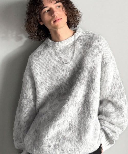 【Classical Origin】「まるで毛布。」モヘアライクシャギー素材クルーネックセーター／Mohair-Like Shaggy Knit Crew Neck Sweater co0780002