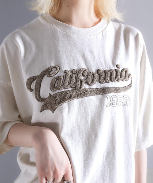 《Javaジャバコラボ》ヴィンテージライクなこなれitem。サガラ刺繍ヴィンテージ加工ピグメントTシャツ jv1029063