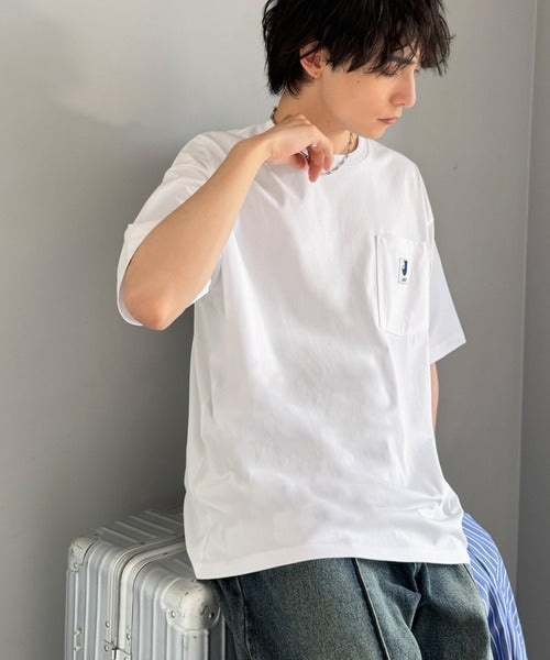 《JaVaジャバコラボ》【接触冷感・抗菌防臭機能付き】試して納得！胸ポケット付き ライトヘビーウェイト オーバーサイズTシャツ（半袖） jo1320020